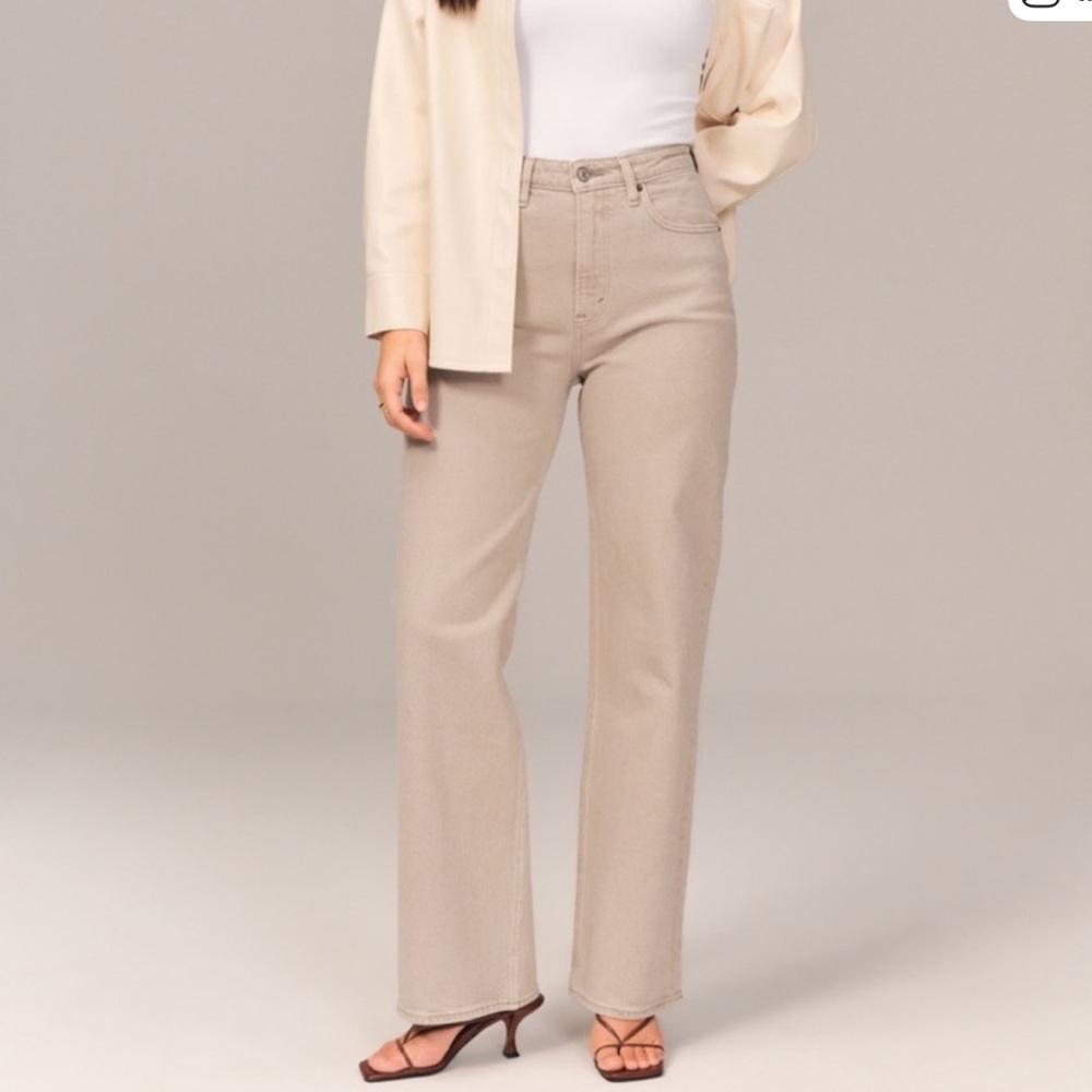 Abercrombie & Fitch High Rise Jeans - Tan